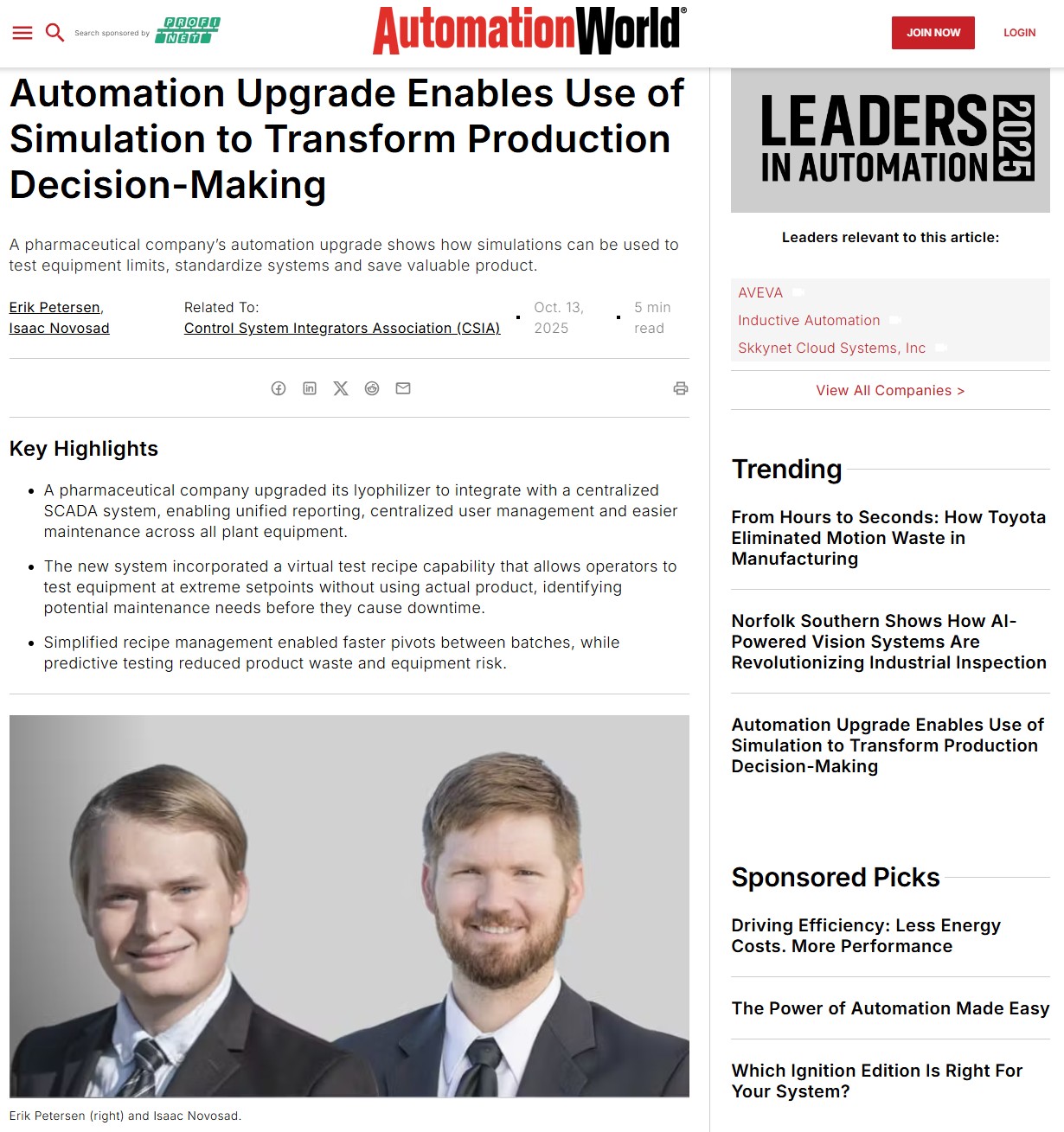 Automation Upgrade Enables Use of Simulation to Transform Production Decision-Making