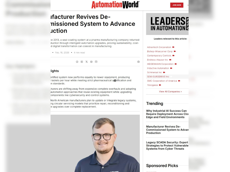 Manufacturer Revives De-Commissioned System to Advance Production